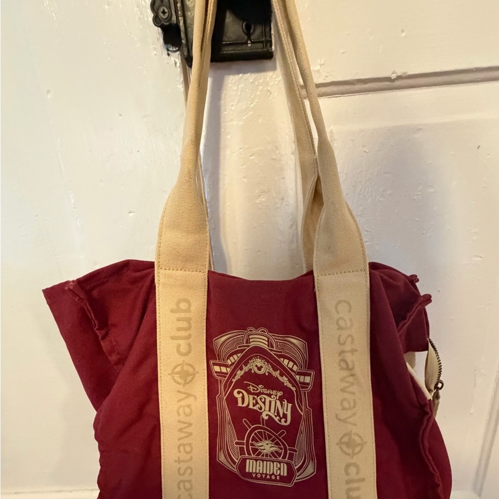 Castaway Red Tote with Cream Straps and Disney Destiny Graphic